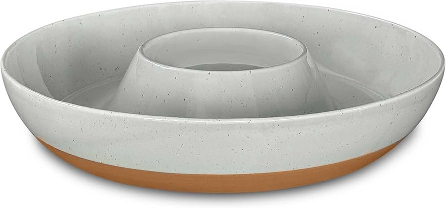 Mora Ceramic Chips and Dip Serving Tray: Large Divided Party Bowl Set for Chips & Salsa, Veggies ... | Amazon (US)