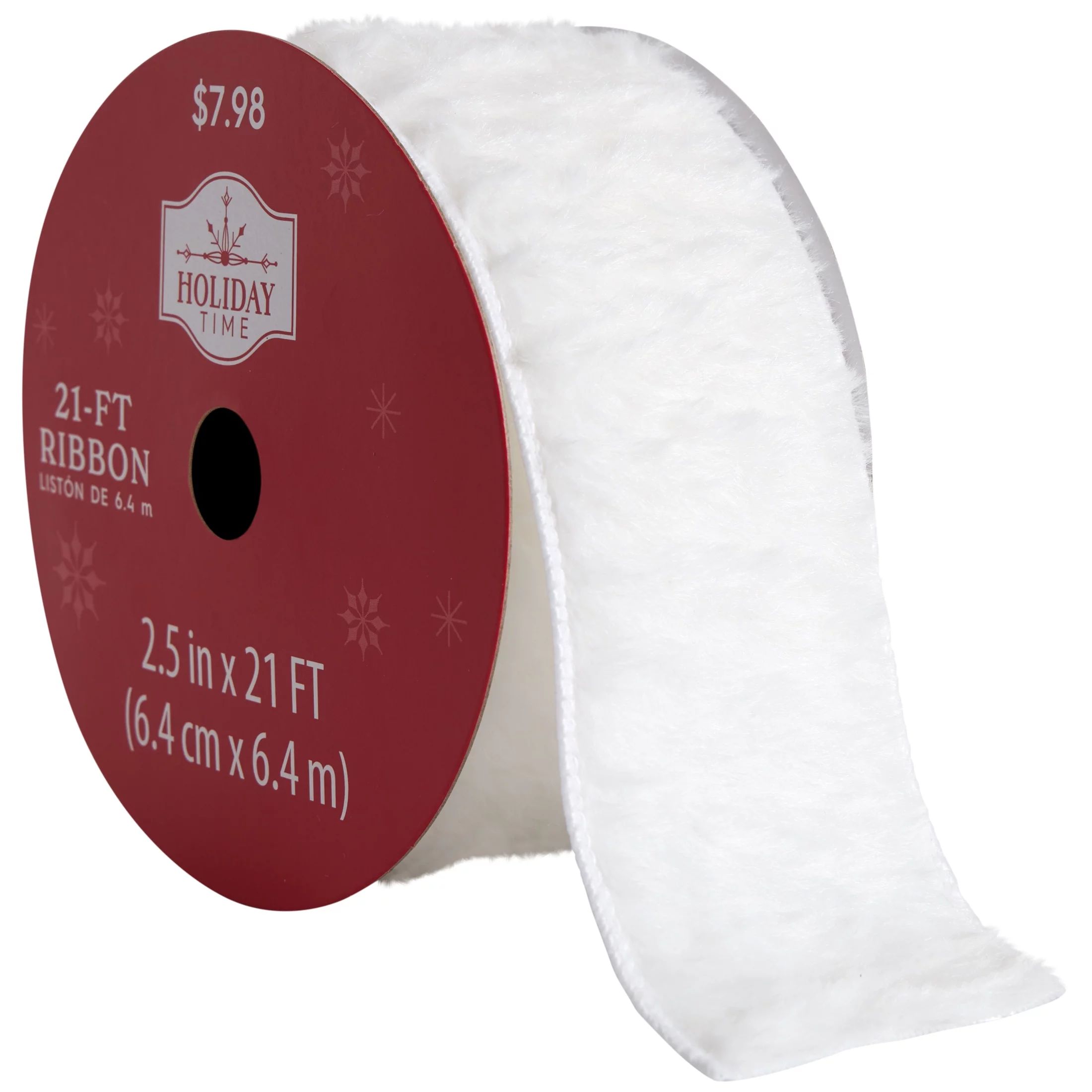 White Faux Fur Ribbon, 21 ft, by Holiday Time | Walmart (US)