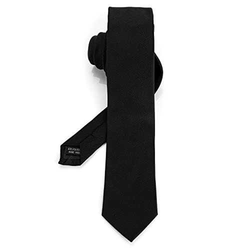 Yolev Black Tie Men's Ties Solid Uniform Pre-tied Adjustable Neck Strap Tie for Wedding Graduation School Uniforms | Amazon (US)