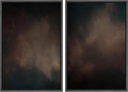 SIGNFORD Framed Canvas Print Wall Art Set Moody Dark Abstract Earth Tones Illustration Modern Art... | Amazon (US)