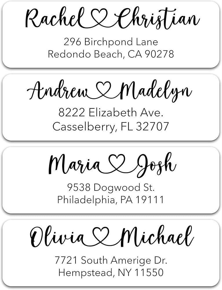 Personalized Return Address Labels - Custom Address Stickers on Sheets for Wedding Invitations (1... | Amazon (US)