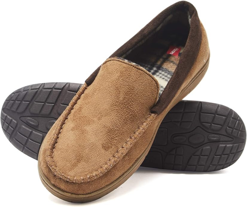 Hanes Men's Moccasin Slipper House Shoe With Indoor Outdoor Memory Foam Sole Fresh Iq Odor Protec... | Amazon (US)
