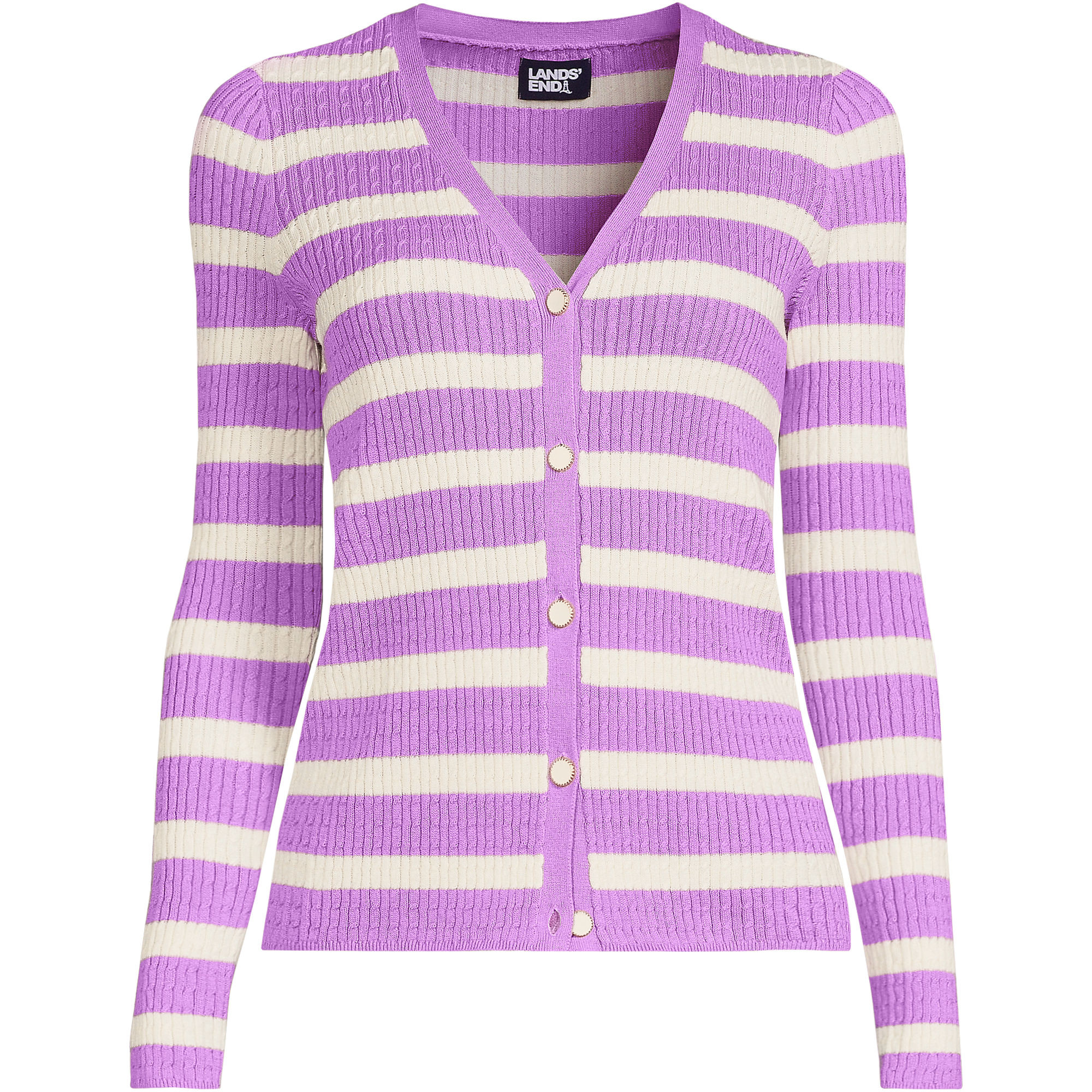 Women's Drifter Baby Cable VNeck Cardigan Sweater | Lands' End (US)