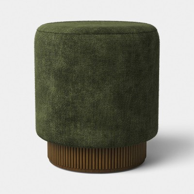 Upholstered Drum Ottoman with Lifting Storage Olive Green - Threshold™ | Target