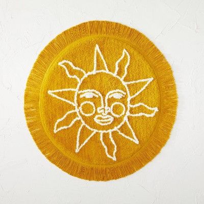 25&#34; Round Tufted Sun Fringe Cotton Bath Rug Yellow - Opalhouse&#8482; designed with Jungalow&... | Target