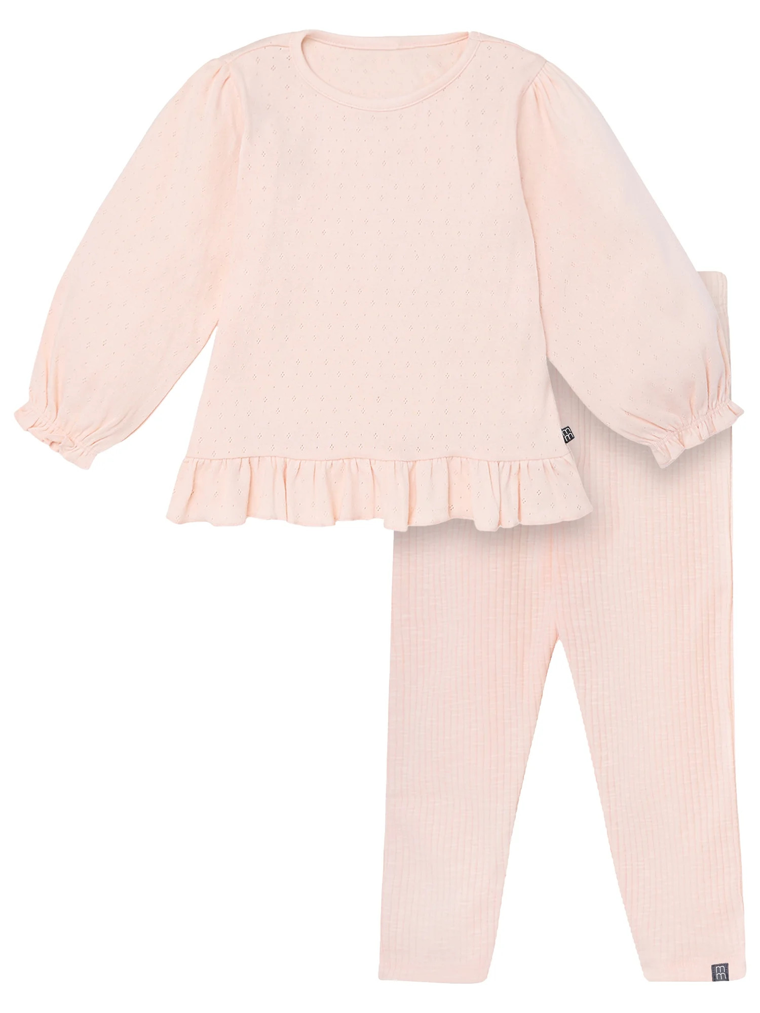 Modern Moments by Gerber Toddler Girl Organic Top and Pant Outfit Set, Sizes 12 Months - 5T | Walmart (US)