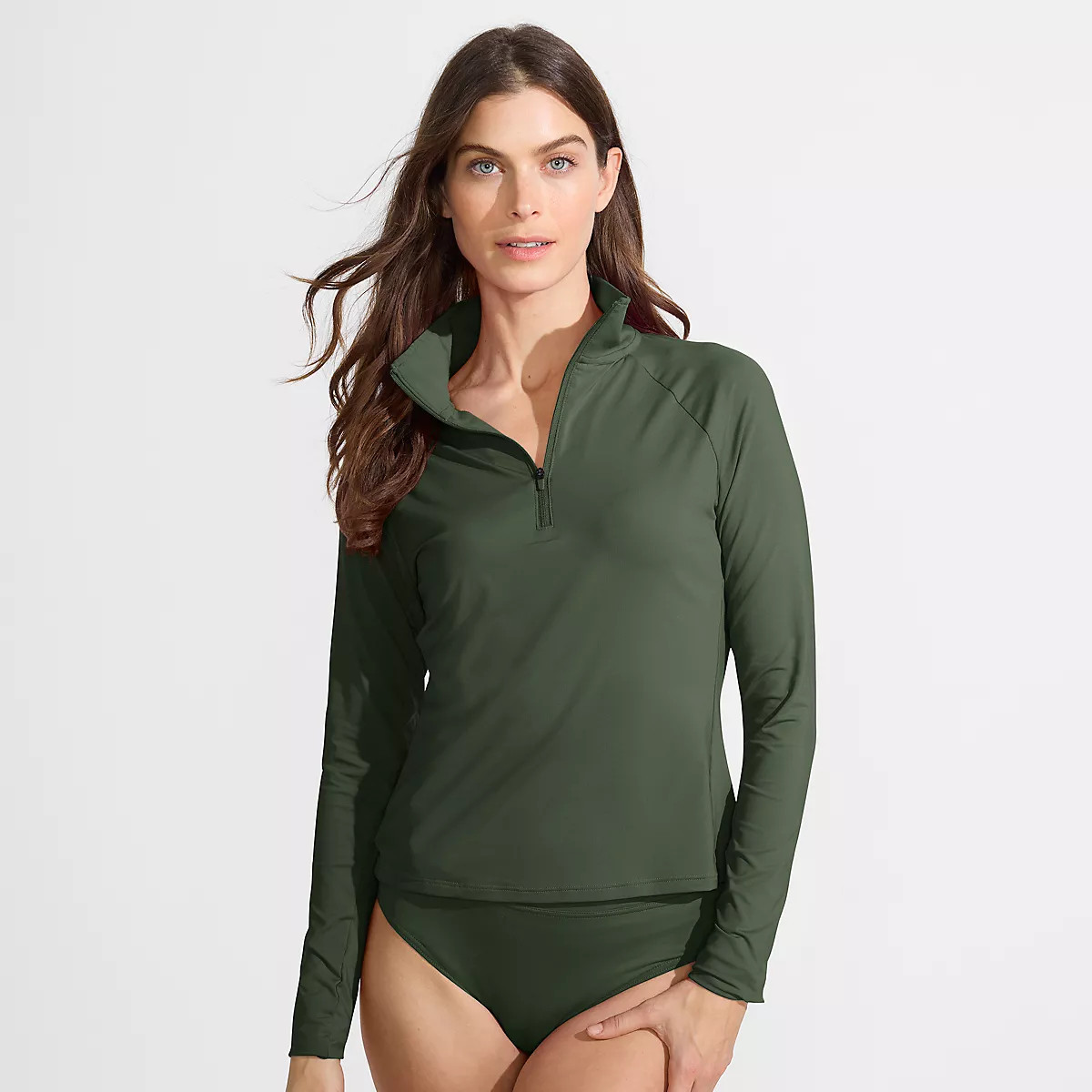 Women's SunShade UPF 50 Quarter Zip Rash Guard | Lands' End (US)
