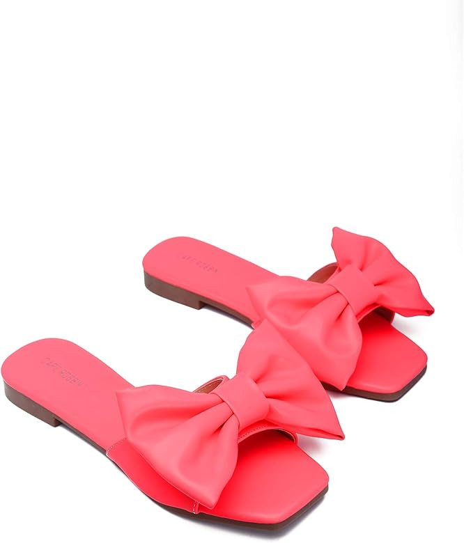 Cape Robbin Juju Sandals Slides for Women, Womens Mules Slip On Shoes with Bow - Sandals Slides f... | Amazon (US)