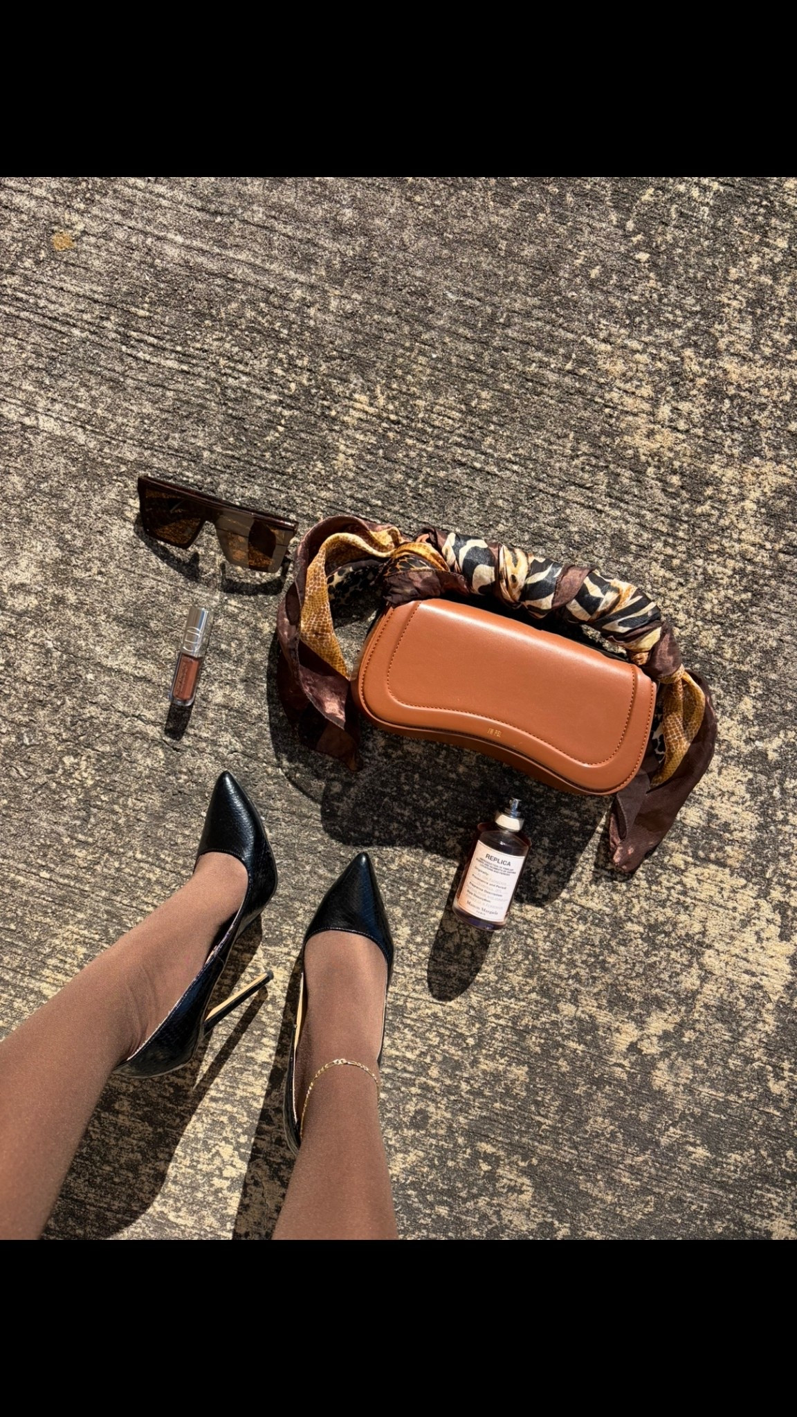 Winter faux fur cream coat, winter elevated outfit idea, winter fashion Faux fur coat
ivory  cream fur
Sculpted mini dress
Chocolate brown tones
Monochromatic neutrals
Body-con silhouette
Sheer tights
Pointed-toe stilettos
Classic black pumps
Statement brown  sunglasses
Micro handbag
Silk scarf accessory
Minimal yet bold styling