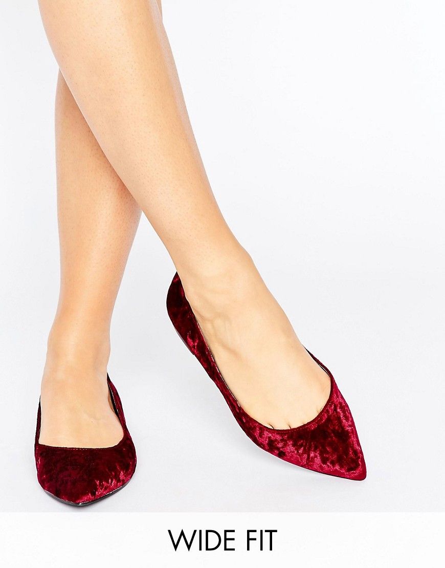 ASOS LACEY Wide Fit Pointed Ballet Flats | ASOS UK