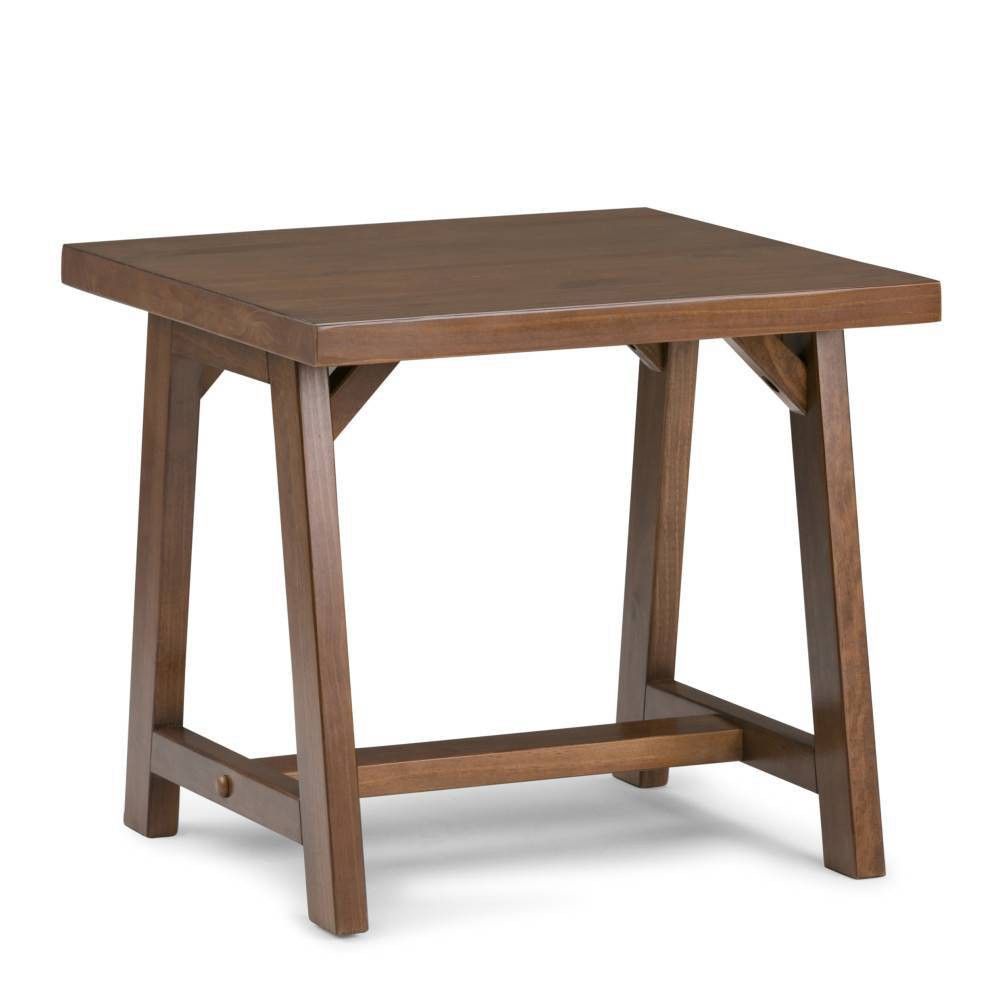 22" Hawkins Solid Wood End Table Medium Saddle - Wyndenhall | Target