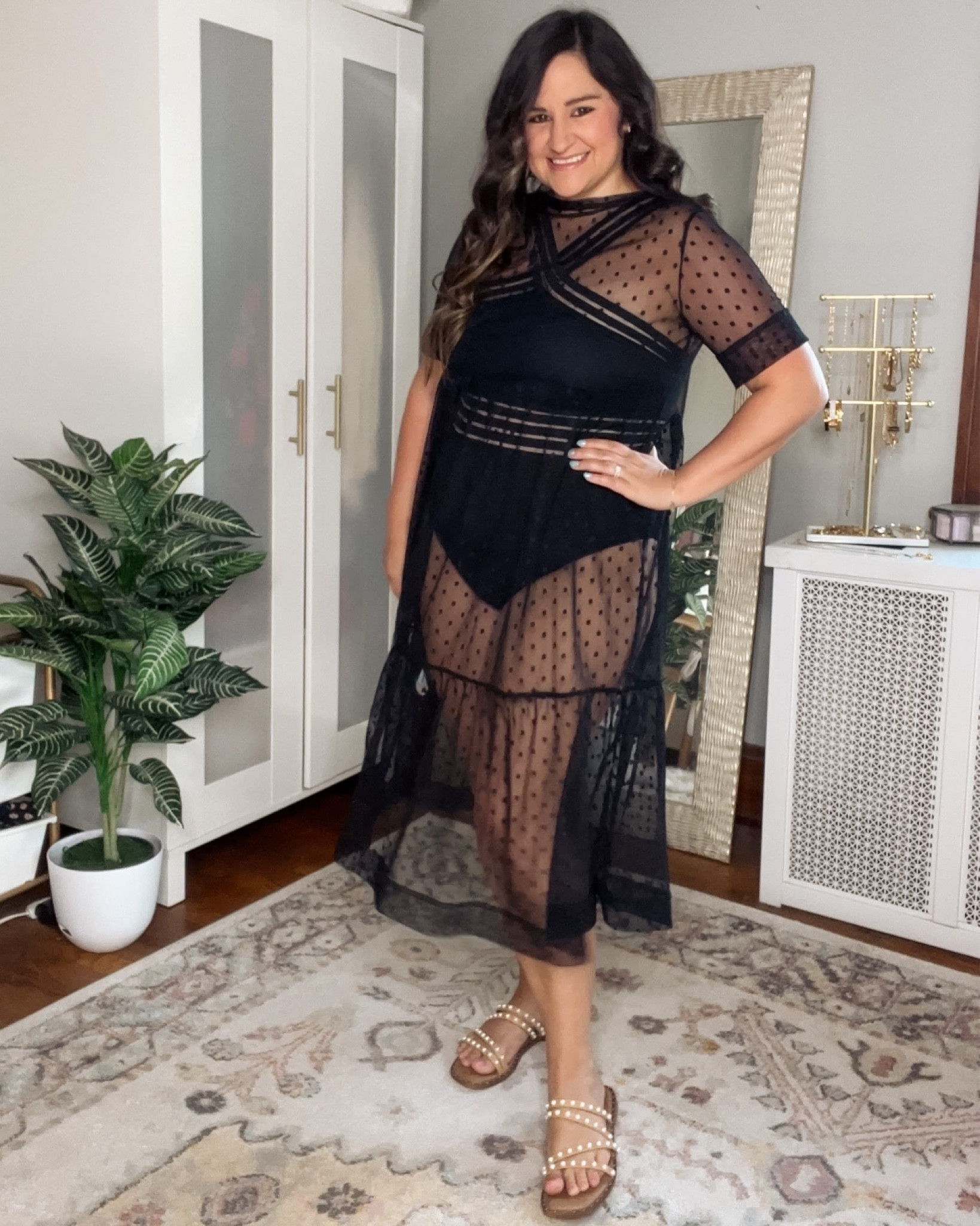 Adorable mesh swim coverup! Love this black polka dot swim coverup that would double as a sheer dress!


Amazon swim coverup, swimsuit cover, black one piece swimsuit, studded sandals, midsize, curvy swimwear

#LTKswim #LTKtravel #LTKcurves