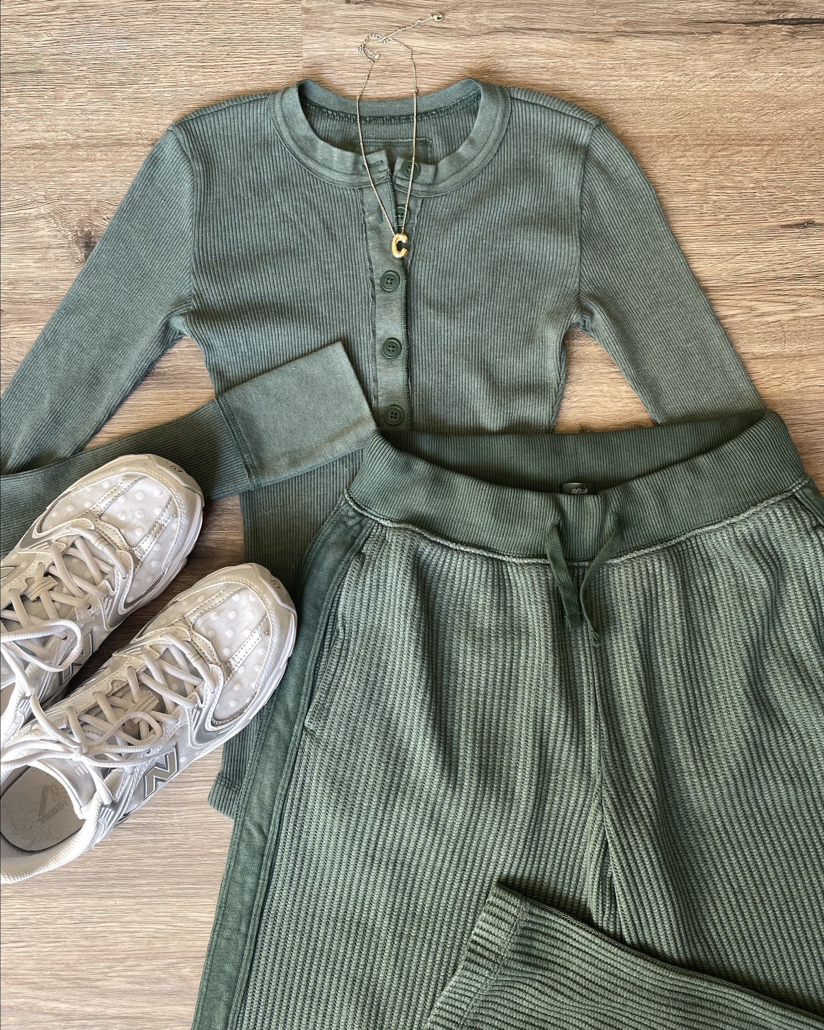 styling the new aerie waffle trousers for an afternoon walk👟🌲 wearing a size small in the trousers & xs in the henley!

#LTKGiftGuide #LTKHoliday #LTKActive