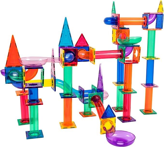 PicassoTiles Marble Run 150-Piece Magnetic Tile Race Track Toy Play Set STEM Building & Learning ... | Amazon (US)