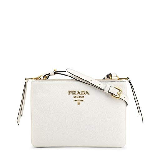Prada White Leather Vitello Phenix Crossbody Bag 1BH046 | Amazon (US)