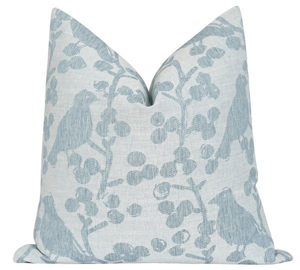 Laconia Blue Floral Bird Pillow | Land of Pillows
