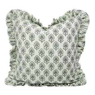 Fabdivine Heavy Linen Floral Ruffled Both Side Cushion Cover Home Décor Accent - Bed Bath & Beyo... | Bed Bath & Beyond