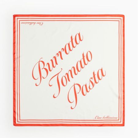 Burrata tomato pasta square scarf 😂❤️ 

#LTKstyletip #LTKSeasonal #LTKfindsunder50