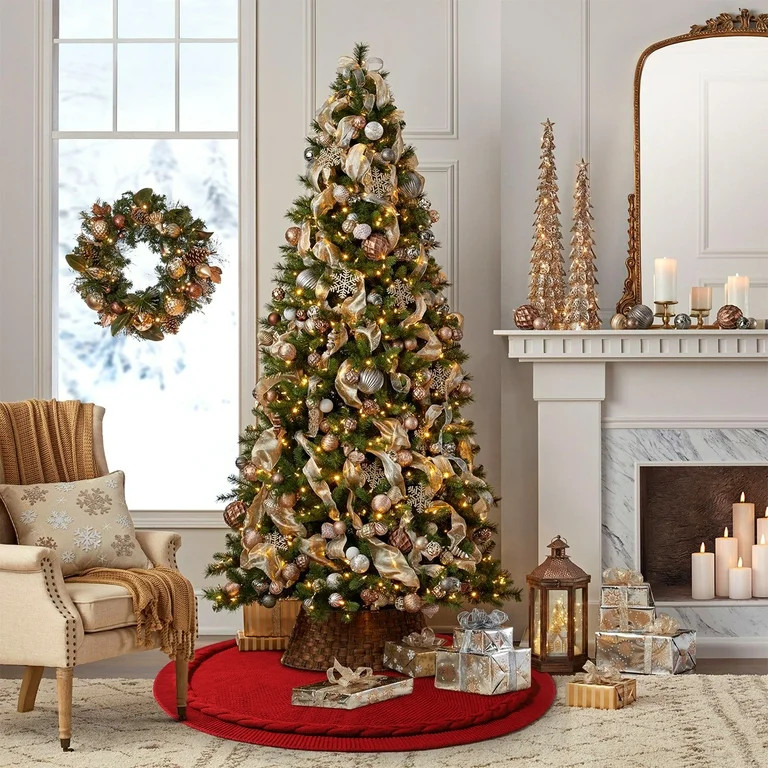 Ayieyill Christmas Tree Skirt, 48 inches Cable Knit Knitted Thick Rustic Xmas Tree Skirts Decorat... | Walmart (US)