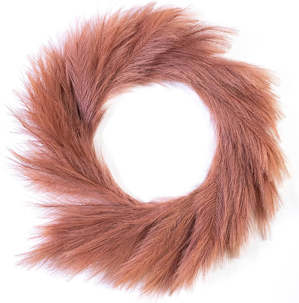 Amazon.com: LOZIDECOR Faux Pampas Grass Wreath, 27" Large Boho Wreath for Front Door | Artificial... | Amazon (US)