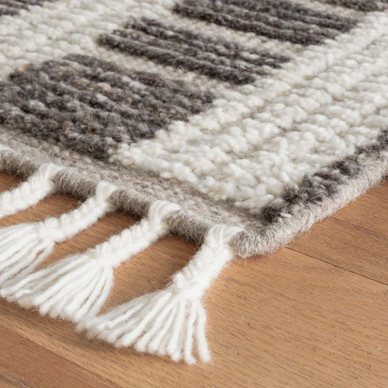 Tory Grey/Ivory Hand Knotted Wool Rug | Wayfair North America