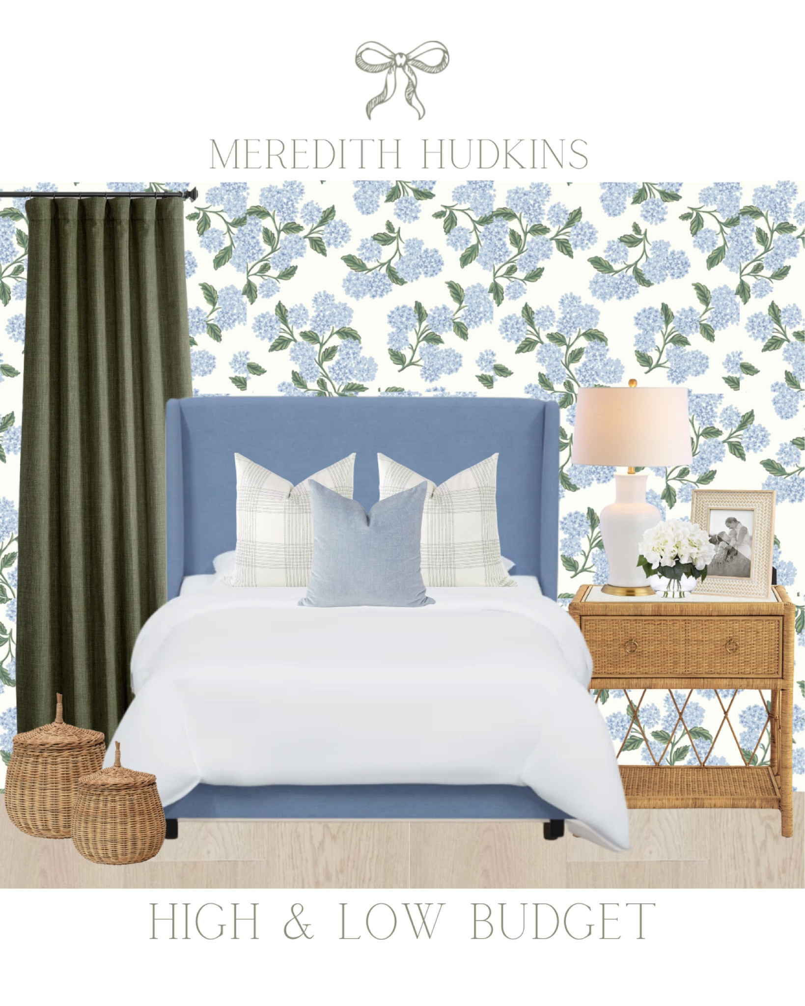 Rifle Paper Co. Hydrangea Wallpaper - Blue & White