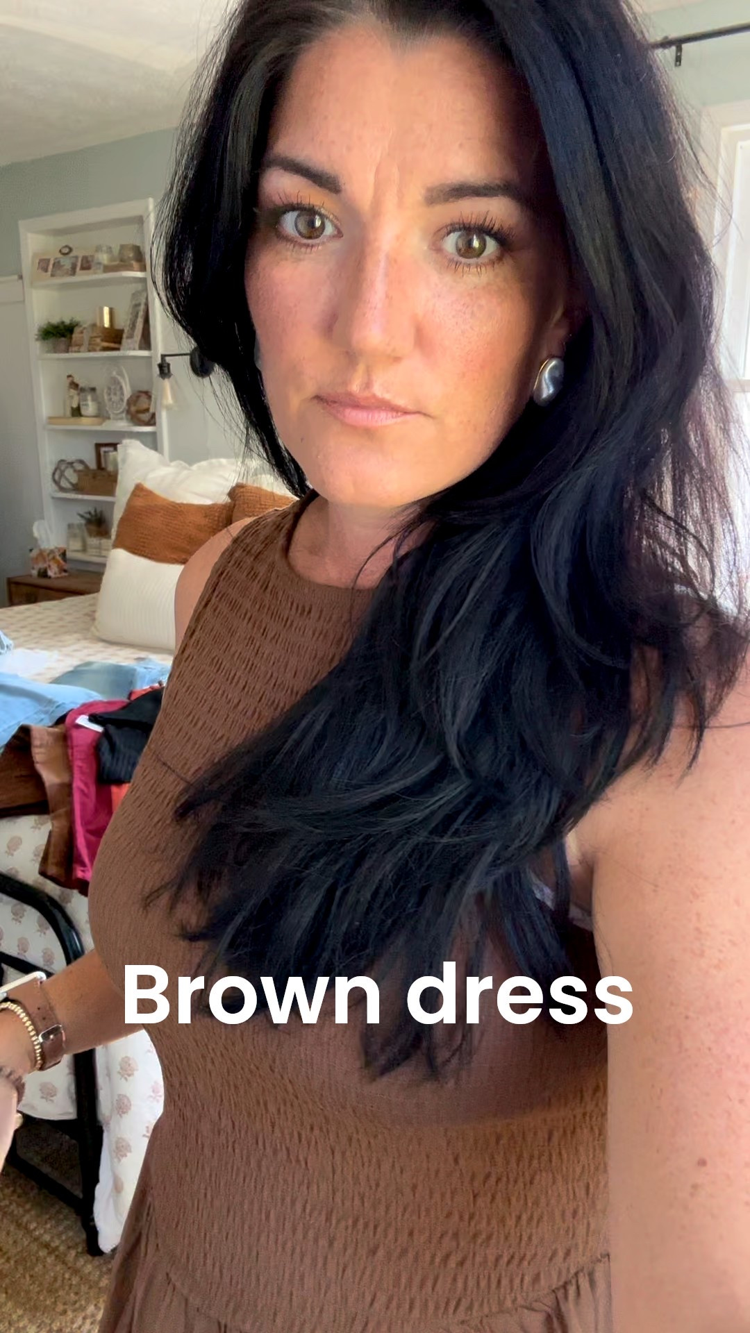 This little brown dress is so great for fall!! Layer it up! I got a small. 

#LTKStyleTip #LTKSeasonal #LTKFindsUnder50