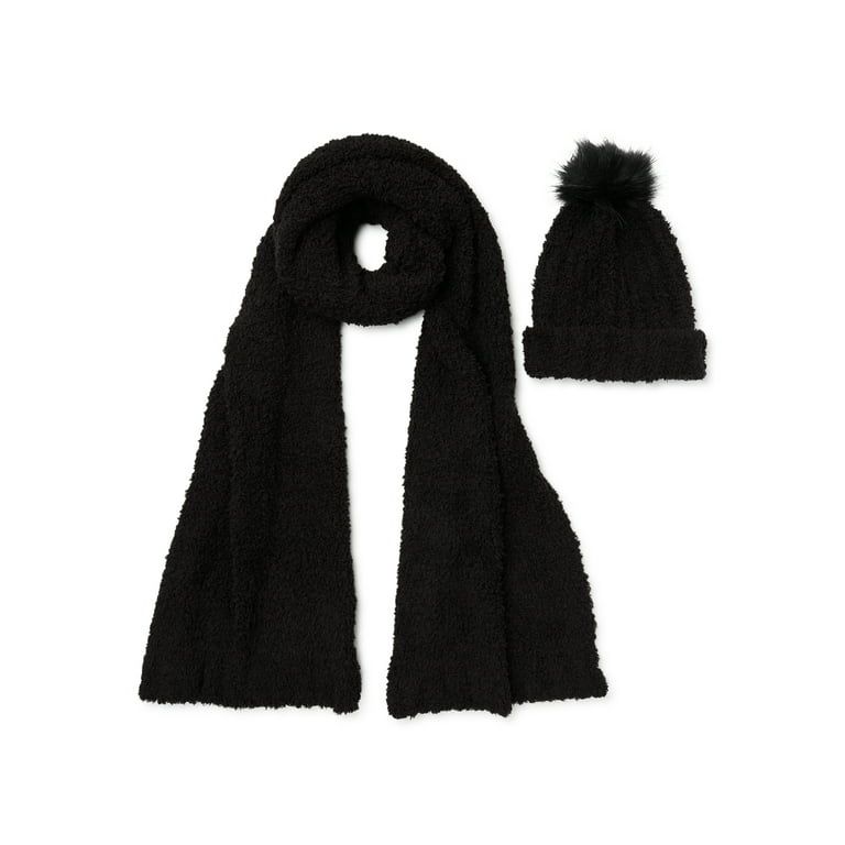 Time and Tru Adult Women's Ribbed Beanie and Scarf Set, 2-Piece - Walmart.com | Walmart (US)