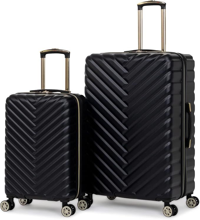 Kenneth Cole REACTION Women's Madison Square Hardside Chevron Expandable Luggage, Black, 2-Piece ... | Amazon (US)