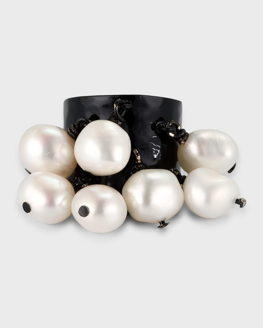NEST Jewelry Pearl Charm Adjustable Black Ring | Neiman Marcus