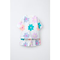 Zara - Strawberry T-Shirt And Bermuda Set - Light Ecru - 6 Years (45,2 Inches) - Kids | Zara US