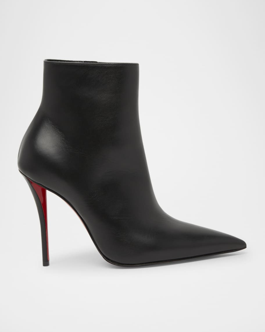 Christian Louboutin 100mm Miss Z Leather Booties | Neiman Marcus