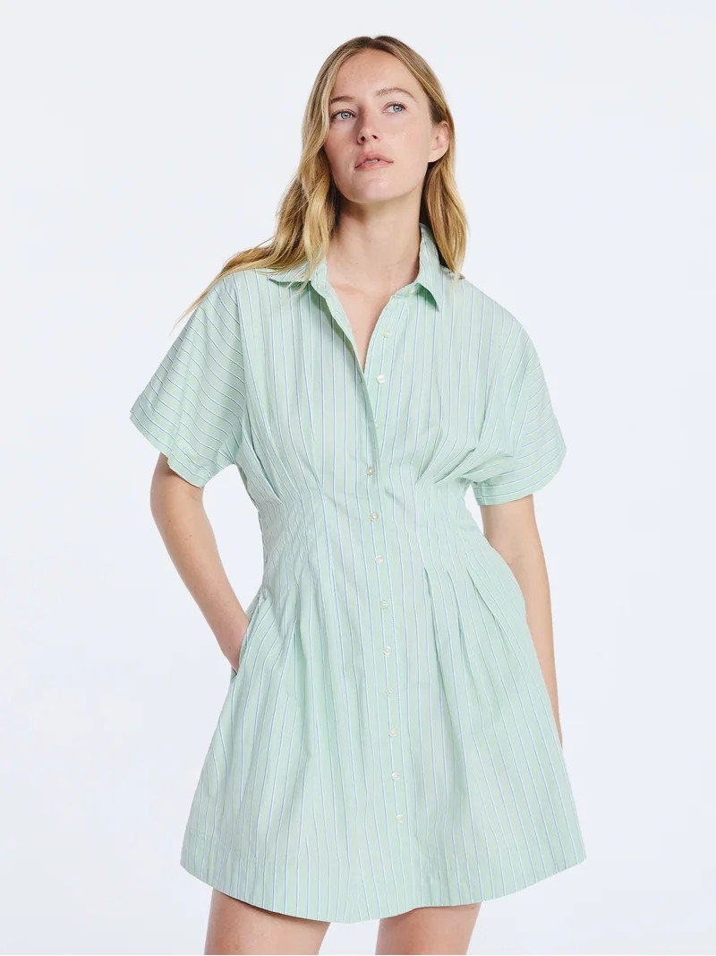 Free Assembly Women's Short Sleeve Corset Mini Dress, Sizes XS-XXL | Walmart (US)