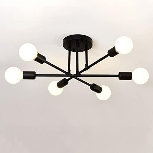 Ceiling Light Fixture with 6 Bulb Holders,Modern Sputnik Chandeliers for Dining Rooms,Living Room... | Amazon (CA)