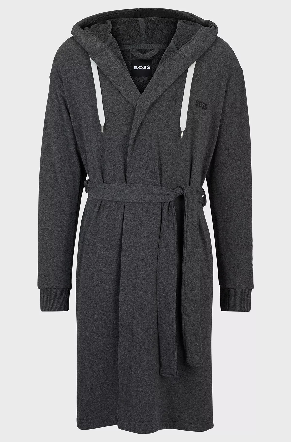 Morgenmantel aus Baumwoll-Terry mit rotem Logo-Label | Hugo Boss DE