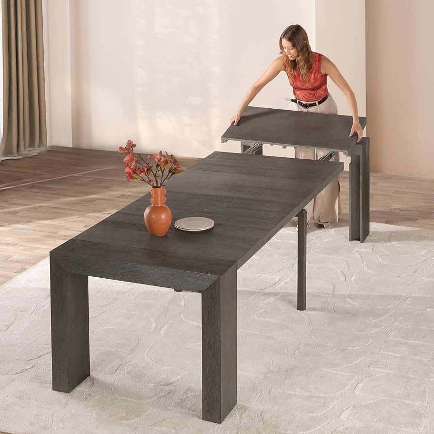 Transformer Table - Solid Wood Extendable Dining Table, Seats 2-12, Expandable Dining Room Table,... | Amazon (US)