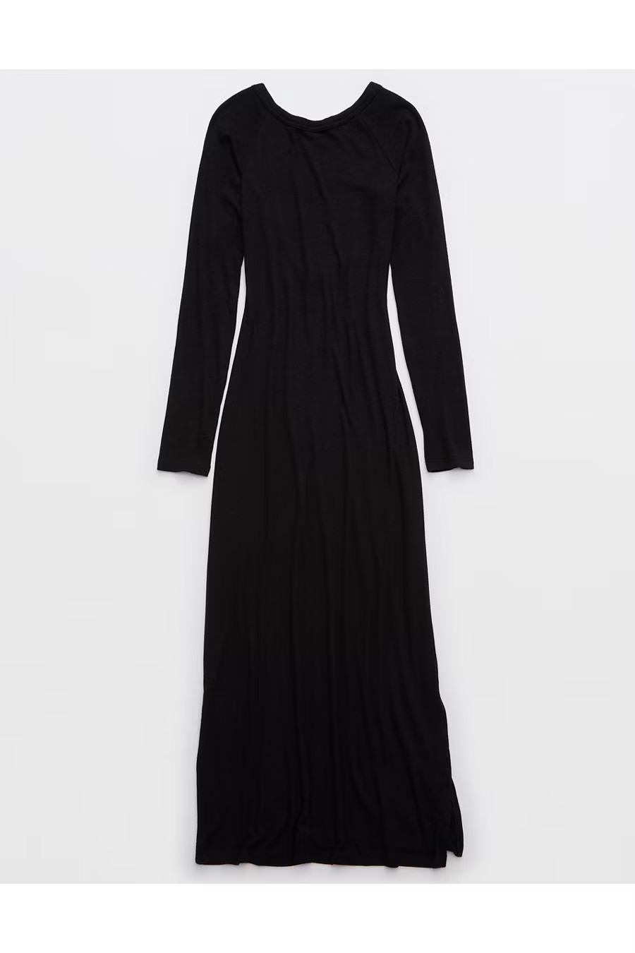Aerie Bodycon Low Back Maxi Dress Women's True Black S | American Eagle Outfitters (US & CA)