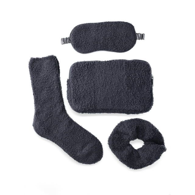 Time and Tru Women's Cozy Travel Set, 4-Piece, Metal Night | Walmart (US)