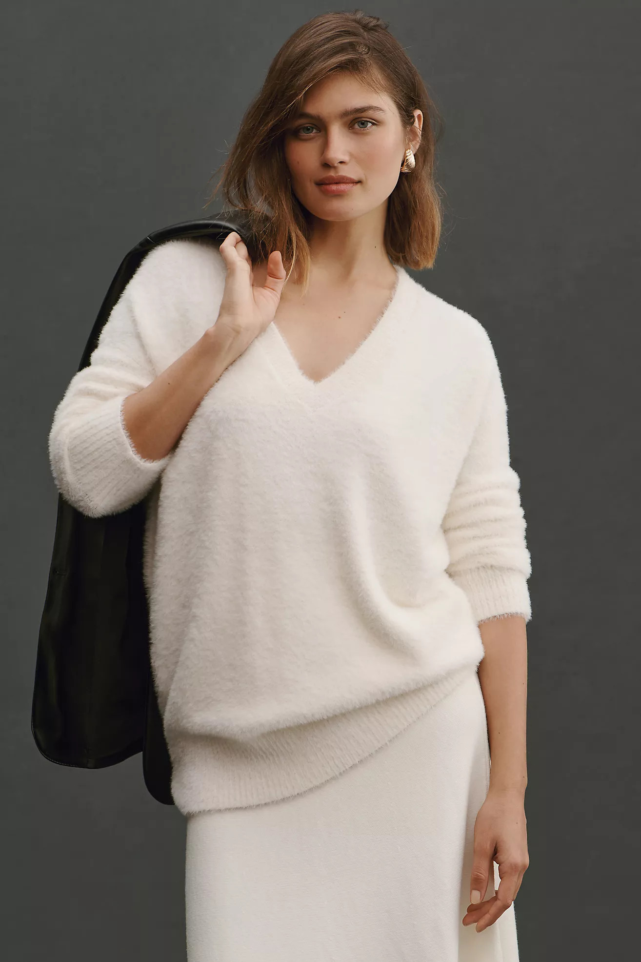 By Anthropologie V-Neck Eyelash Tunic Sweater | Anthropologie (US)