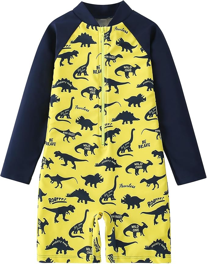 AIWUHE Boys one piece Swimsuit Zipper Rash Guard Kids Long Sleeve Bathing Suits UPF 50+ Sun Prote... | Amazon (US)