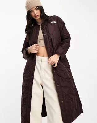 The North Face Ampato long quilted liner jacket in brown Exclusive at ASOS | ASOS | ASOS (Global)
