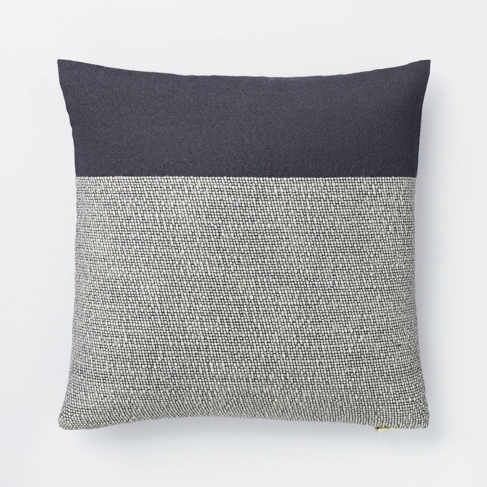 Color Block Square Throw Pillow Cream/Blue - Threshold designed with Studio McGee | Target