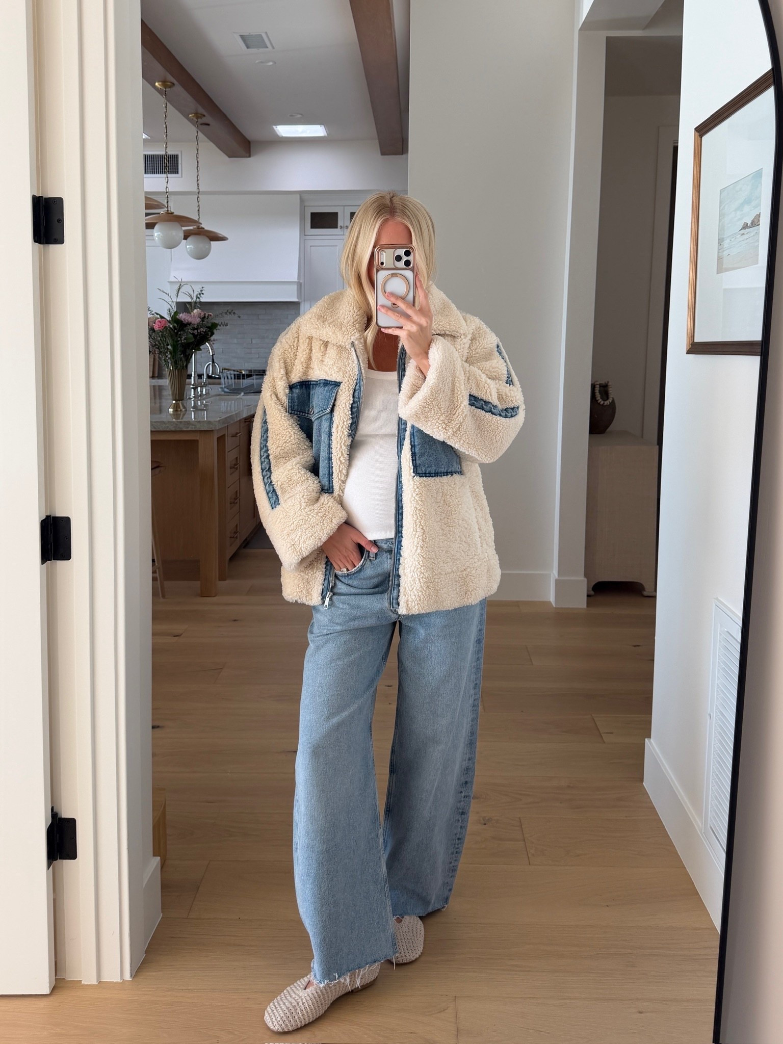 Wearing a small in tee and jacket, 29 in jeans (sized up for pregnancy), shoes run tts! #kathleenpost

Spring transition, spring jacket, bump friendly, maternity

#LTKBump #LTKootd #LTKSeasonal