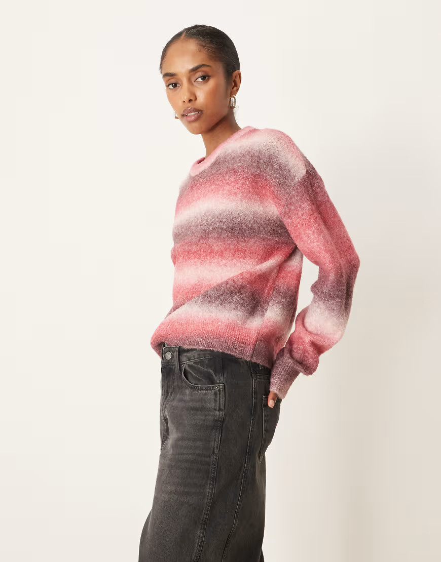 JJXX ombre sweater in pink-Red | ASOS (Global)