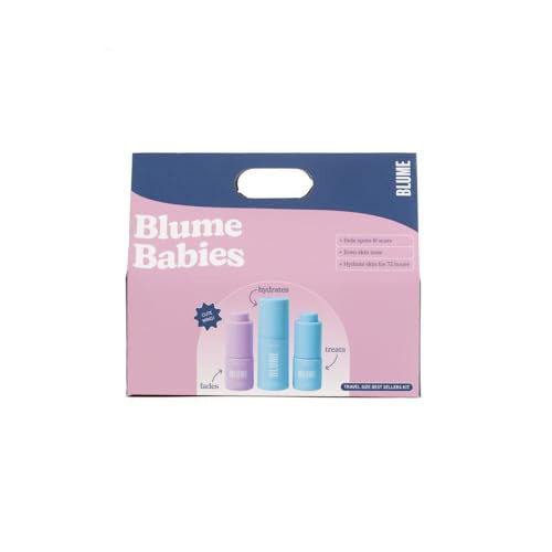 Blume Babies Travel Size Skin Care Set - Acne & Scar Treatment Travel Size Toiletries - Meltdown Acne Face Oil, Milky Fade Vitamin C Serum & Meltdown Gel Moisturizer - TSA-Approved Skincare Set (3 Ct) | Amazon (US)