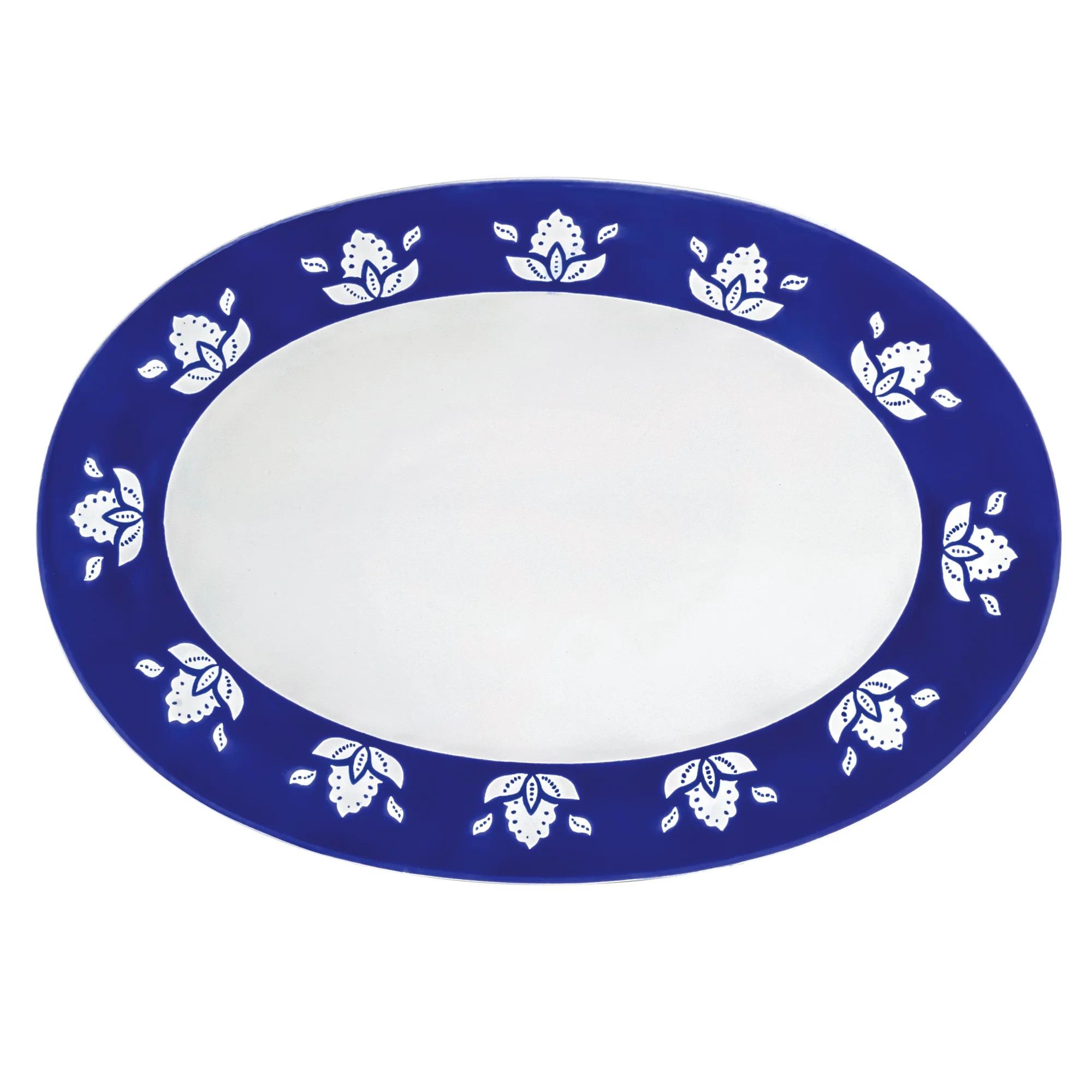Sofia Home Large Oval Indigo Stoneware Serve Tray by Sofia Vergara | Walmart (US)