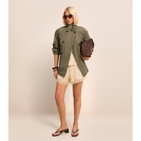 Women's Light Khaki Cinched Waist Funnel Neck Jacket New Look | New Look (UK)