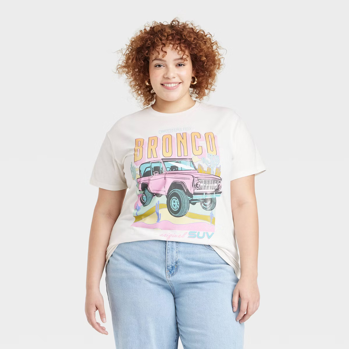 Women's Ford Bronco Short Sleeve Graphic T-Shirt - Off-White | Target