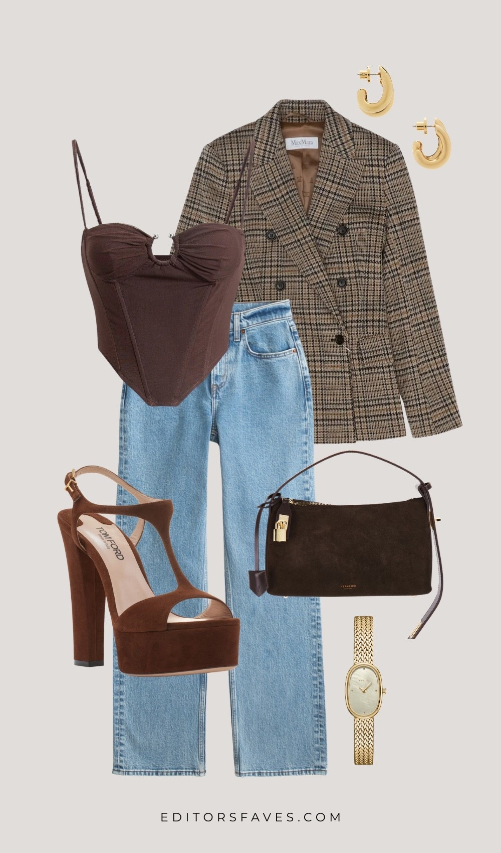 Cute casual Spring brunch outfits, errands outfit, heels, designer bag, plaid blazer, denim, corset top.



#LTKspring #LTKSpringSale #LTKootd