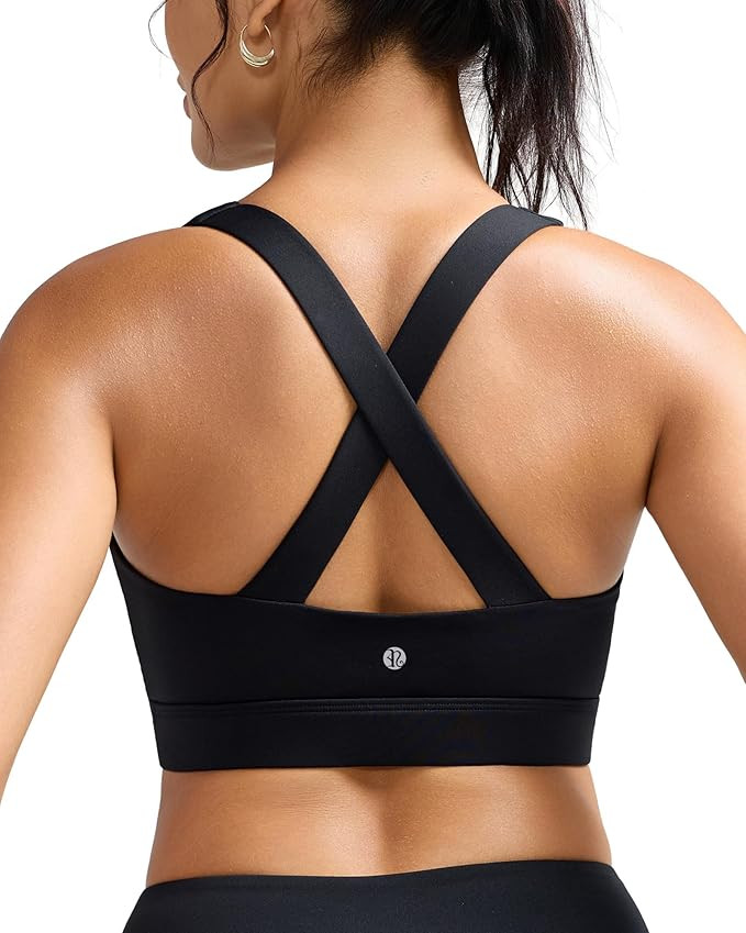 RUNNING GIRL Sports Bra for Women,Molded Cup Strappy Running High Impact Sports Bra with Sewn in ... | Amazon (US)